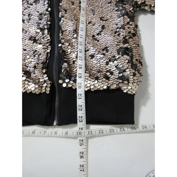 Urban Outfitters Silence Noise Lex women's zip up rose sequin bomber jacket S - Picture 9 of 11
